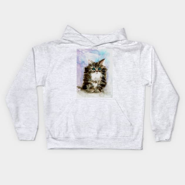 Cuddly kitten Kids Hoodie by HandLu